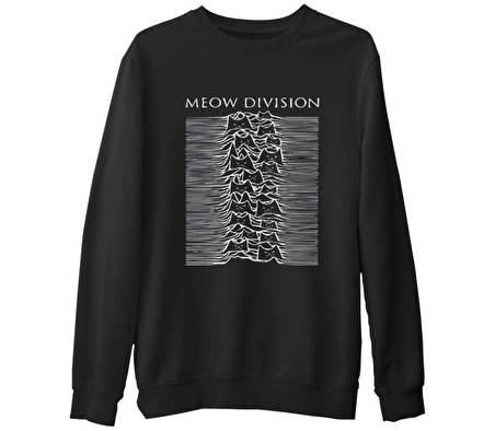Meow Division  Siyah Erkek Kalın Sweatshirt