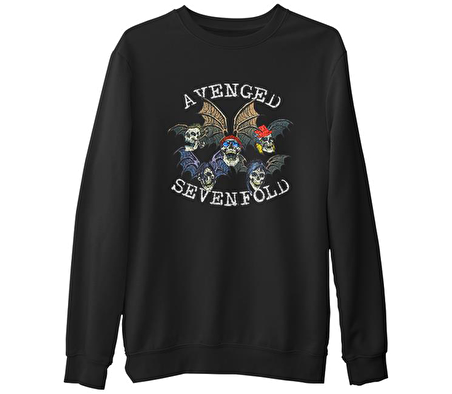 Avenged Sevenfold - Faces  Siyah Erkek Kalın Sweatshirt