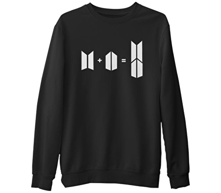 BTS -  Bts + Army  Siyah Erkek Kalın Sweatshirt