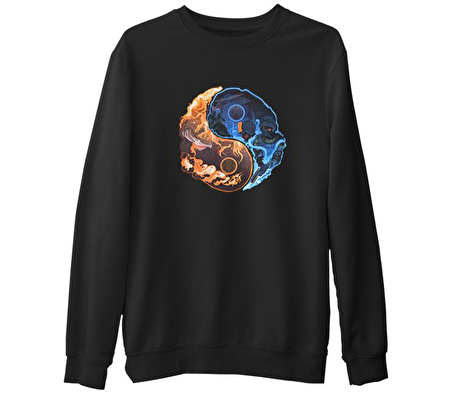 Counter Strike - Yin Siyah Erkek Kalın Sweatshirt