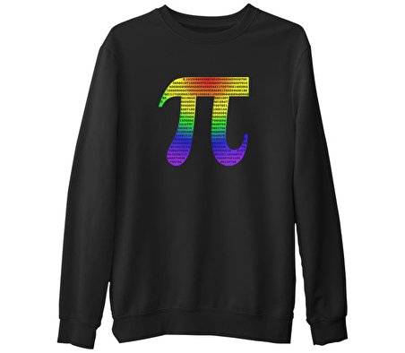Matematik - Pi 2 Siyah Erkek Kalın Sweatshirt