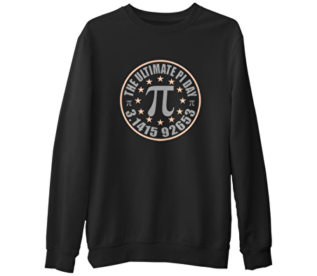 Matematik - Pi 13 Siyah Erkek Kalın Sweatshirt