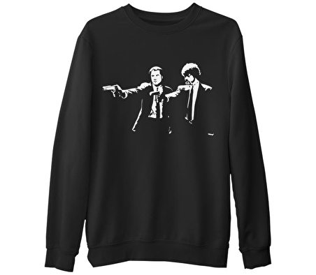Pulp Fiction - That Scene Siyah Erkek Kalın Sweatshirt