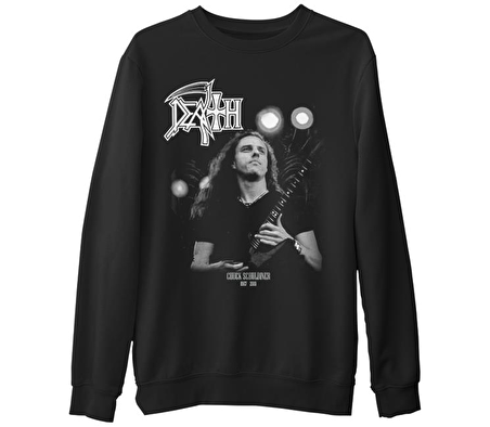Death - Chuck Schuldiner Siyah Erkek Kalın Sweatshirt