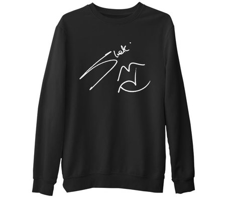 Shakira - Sign Siyah Erkek Kalın Sweatshirt