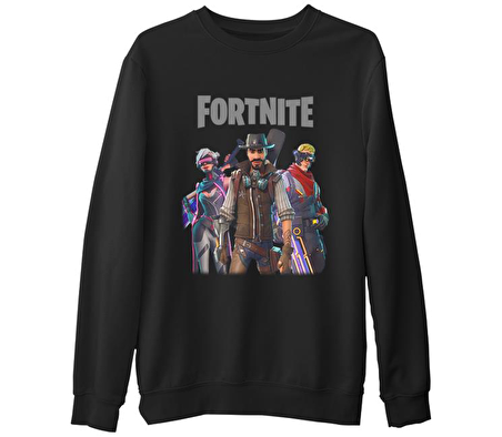 Fortnite - Weapons Siyah Erkek Kalın Sweatshirt