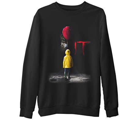 IT - Pennywise Siyah Erkek Kalın Sweatshirt
