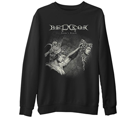 BeLakor - Stones Reach Siyah Erkek Kalın Sweatshirt