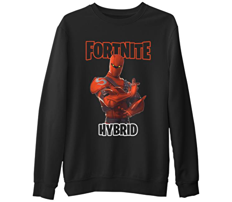 Fortnite - Hybrid Siyah Erkek Kalın Sweatshirt