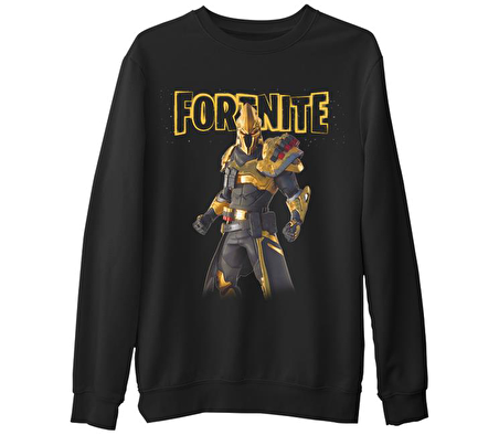Fortnite - Ultima Knight Siyah Erkek Kalın Sweatshirt