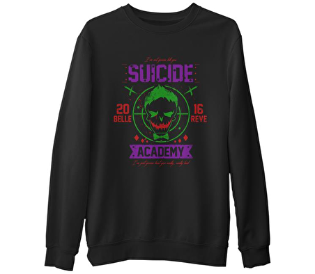 Suicide Squad - Academy Joker Siyah Erkek Kalın Sweatshirt
