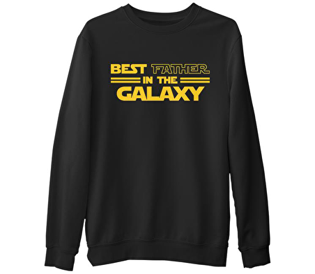 Star Wars - Best Father Siyah Erkek Kalın Sweatshirt