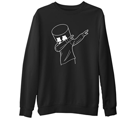 Marshmallow - XX Siyah Erkek Kalın Sweatshirt