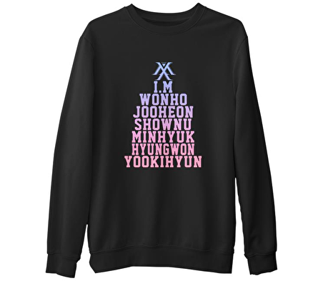Monsta X - I.M Siyah Erkek Kalın Sweatshirt