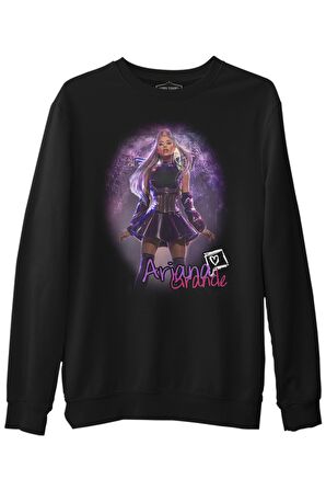 Ariana Grande Siyah Erkek Kalın Sweatshirt