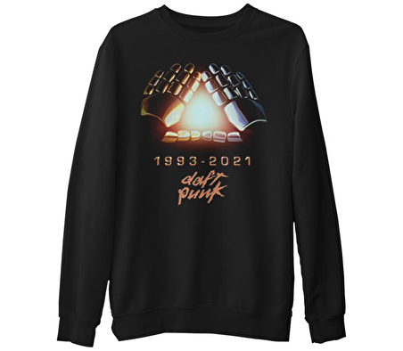 Daft Punk - 1993-2021 Siyah Erkek Kalın Sweatshirt
