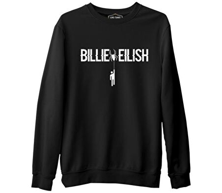 Billie Eilish with Blohsh Siyah Erkek Kalın Sweatshirt