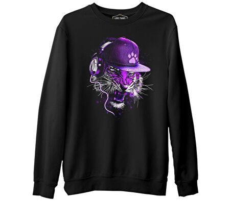 Pençe - Kaplan Siyah Erkek Kalın Sweatshirt
