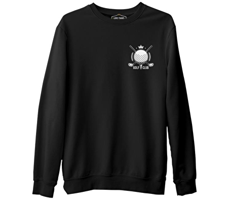Golf Kulübü - Golf Club Siyah Erkek Kalın Sweatshirt