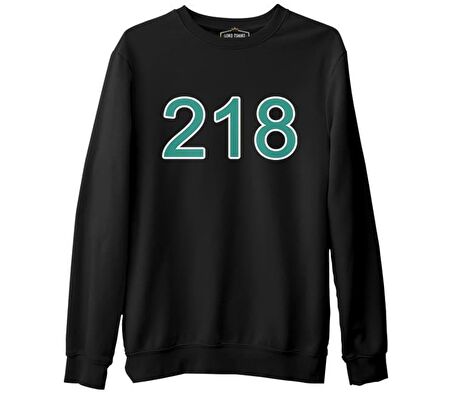Squid Game-Number 218 Siyah Erkek Kalın Sweatshirt