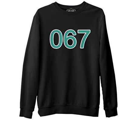 Squid Game-Number 067 Siyah Erkek Kalın Sweatshirt