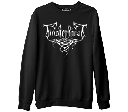 Finsterforst - Logo Siyah Erkek Kalın Sweatshirt