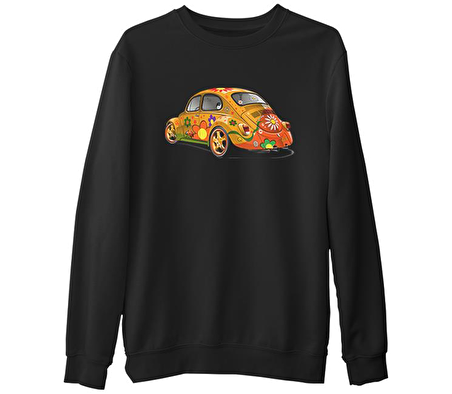 Bugs in Color  Siyah Erkek Kalın Sweatshirt