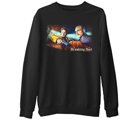 Breaking Bad - In the Car  Siyah Erkek Kalın Sweatshirt