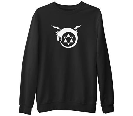 Fullmetal Alchemist  Siyah Erkek Kalın Sweatshirt