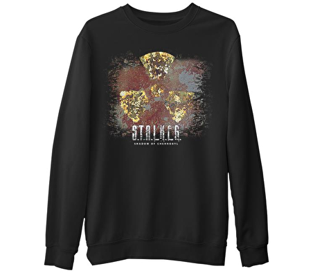 Stalker  Siyah Erkek Kalın Sweatshirt