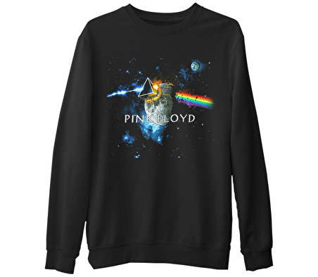 Pink Floyd - Above the Moon  Siyah Erkek Kalın Sweatshirt