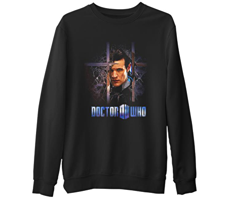 Doctor Who  Siyah Erkek Kalın Sweatshirt
