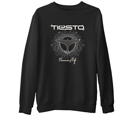 Dj Tiesto - Elements of Life  Siyah Erkek Kalın Sweatshirt