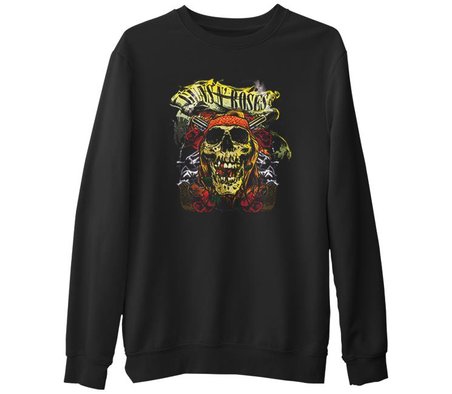 Guns N'Roses  Siyah Erkek Kalın Sweatshirt