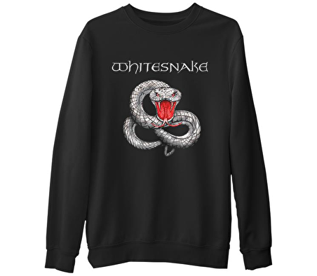 Whitesnake - Snake  Siyah Erkek Kalın Sweatshirt