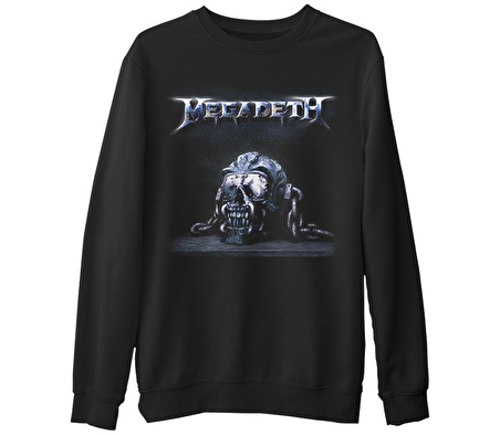 Megadeth - Vic 1  Siyah Erkek Kalın Sweatshirt