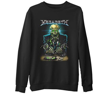 Megadeth - Vic 4  Siyah Erkek Kalın Sweatshirt