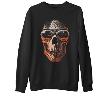 Kuru Kafa  Siyah Erkek Kalın Sweatshirt