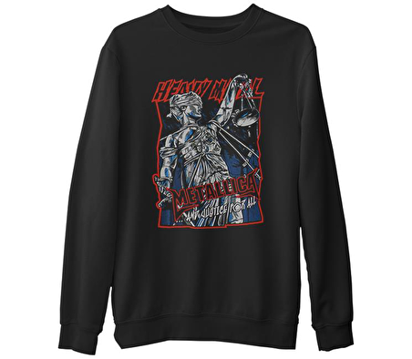 Metallica - And Justice For All  Siyah Erkek Kalın Sweatshirt