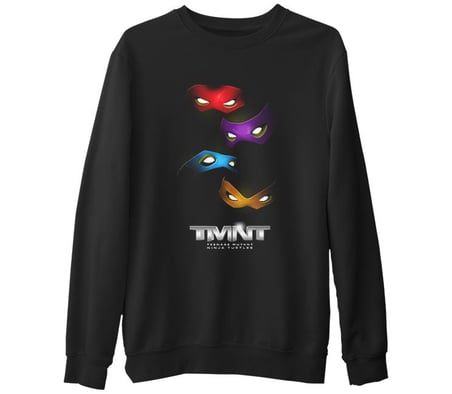 Teenage Mutant Ninja Turtles  Siyah Erkek Kalın Sweatshirt