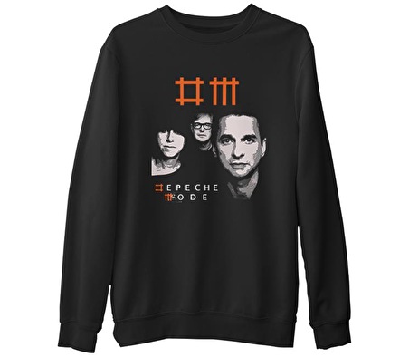 Depeche Mode  Siyah Erkek Kalın Sweatshirt