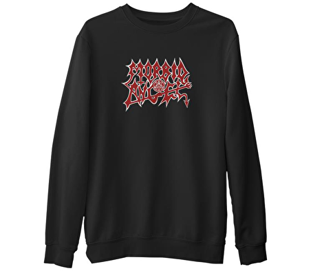 Morbid Angel - Logo  Siyah Erkek Kalın Sweatshirt
