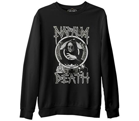 Napalm Death - Life?  Siyah Erkek Kalın Sweatshirt