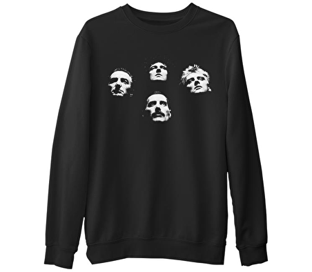 Queen  Siyah Erkek Kalın Sweatshirt