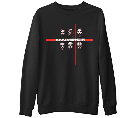 Rammstein  Siyah Erkek Kalın Sweatshirt
