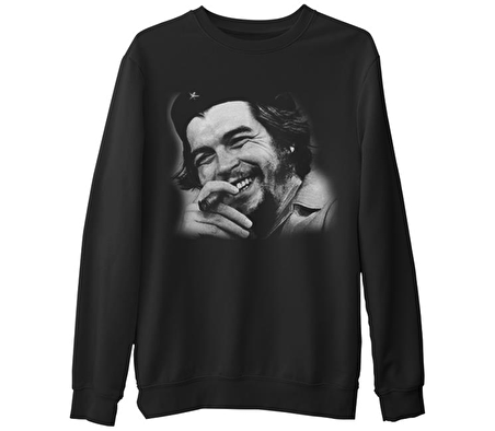 Che Guevara II  Siyah Erkek Kalın Sweatshirt