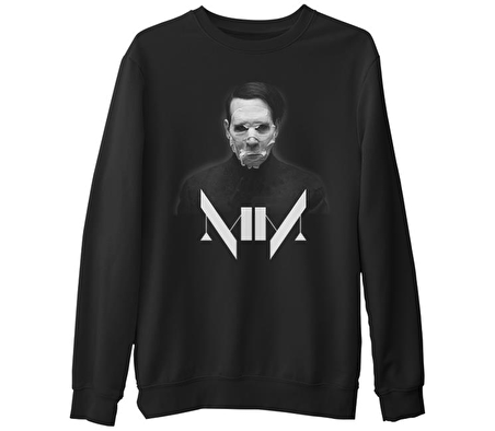 Marilyn Manson I  Siyah Erkek Kalın Sweatshirt