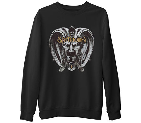 Satyricon  Siyah Erkek Kalın Sweatshirt