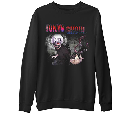 Tokyo Ghoul  Siyah Erkek Kalın Sweatshirt