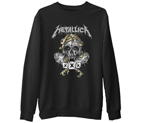 Metallica - X - X Siyah Erkek Kalın Sweatshirt